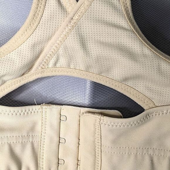 Syrokan Tan Pale Yellow High Impact Bra 38D - Picture 8 of 12